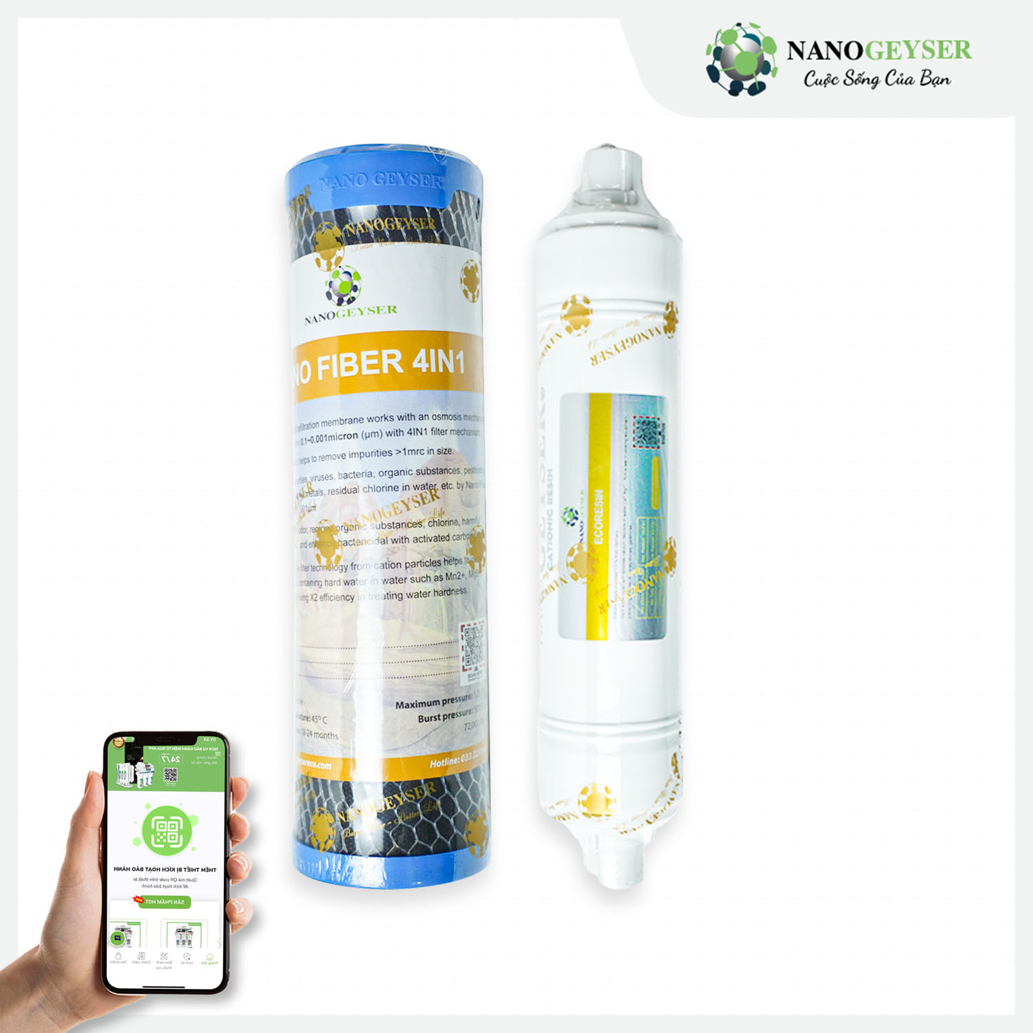 Combo lõi Nano Fiber 4IN1 - Ecoresin