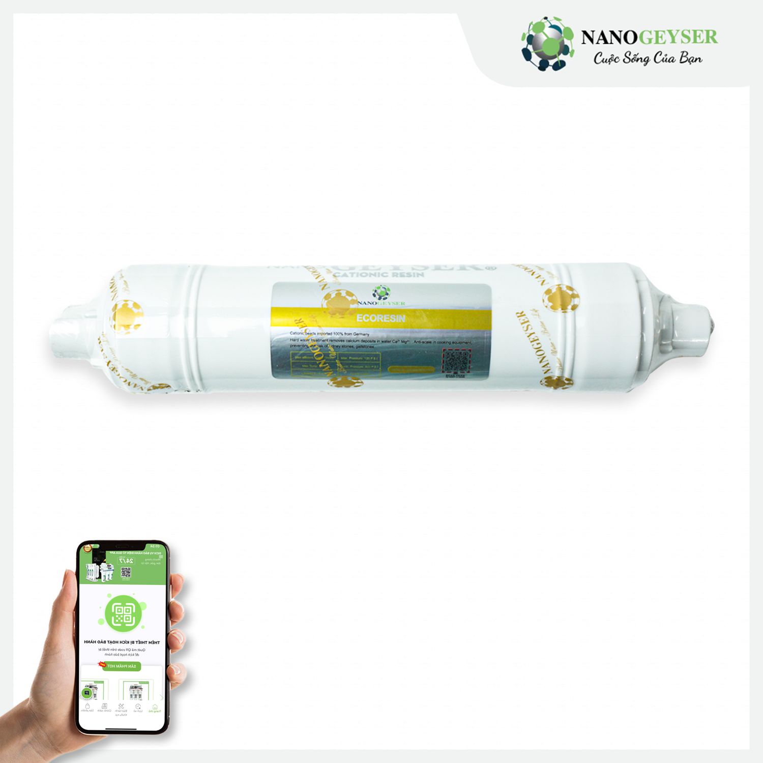 Lõi lọc nước EcoResin Nano Geyser diệt nước cứng