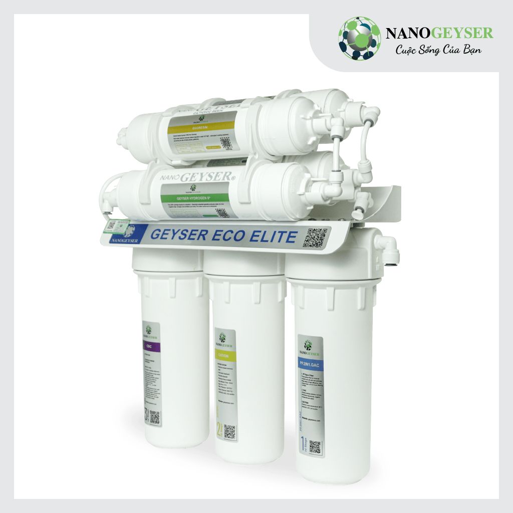 Máy lọc nước Nano Geyser Eco Elite 7 cấp tăng cường xử lý cặn canxi