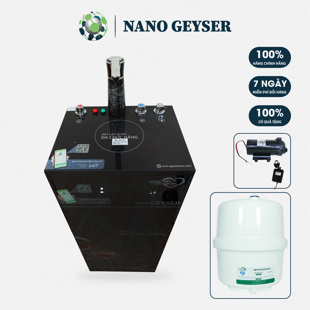 Máy lọc 3 chế độ nước nóng lạnh nguội Nano Geyser GB50 Nano Geyser chính hãng 7 cấp